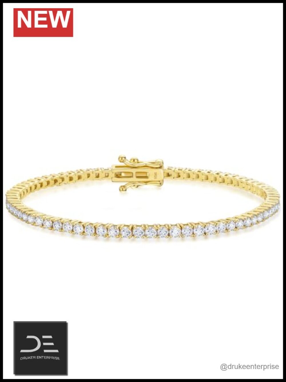 Moissanite Tennis Bracelet D Color VVS1 2.2 ct tw Women's 6.5in Silver